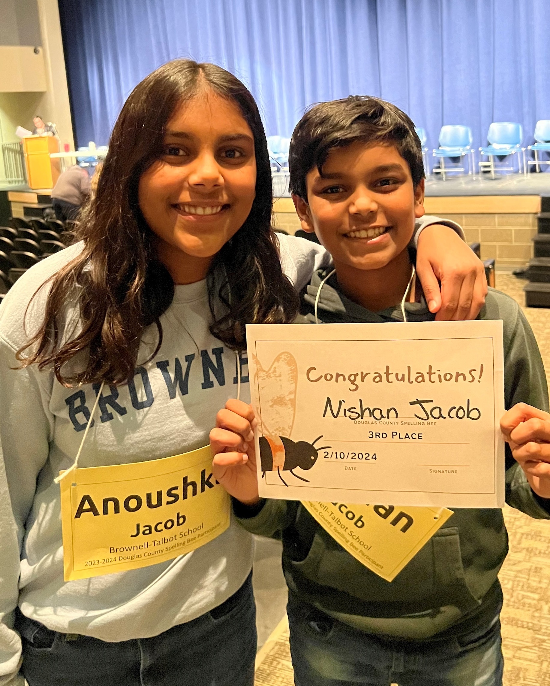 Jacob Siblings Shine at Douglas County Spelling Bee